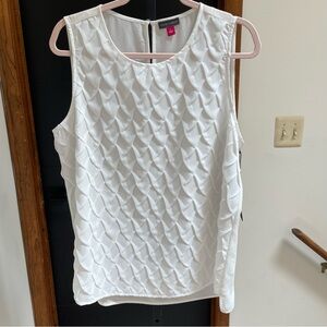 Vince Camuto Ivory Textured Sleeveless Top